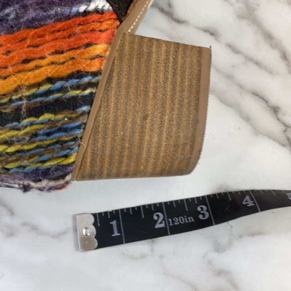 Toms Leila Sweater Knit Ankle Boots Womens Sz 10 Brown Suede Textile Block Heels - Picture 10 of 10